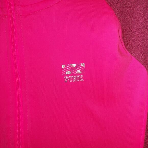Victorias Secret Pink Pullover Medium Women's 1/2 Zip Ultimate Fleece Lined Pink - Picture 2 of 7
